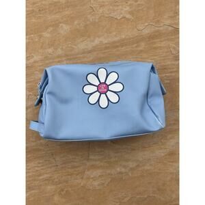 Life Is Good Daisy Travel Toiletry Cosmetic Bag Pouch Zipper Blue